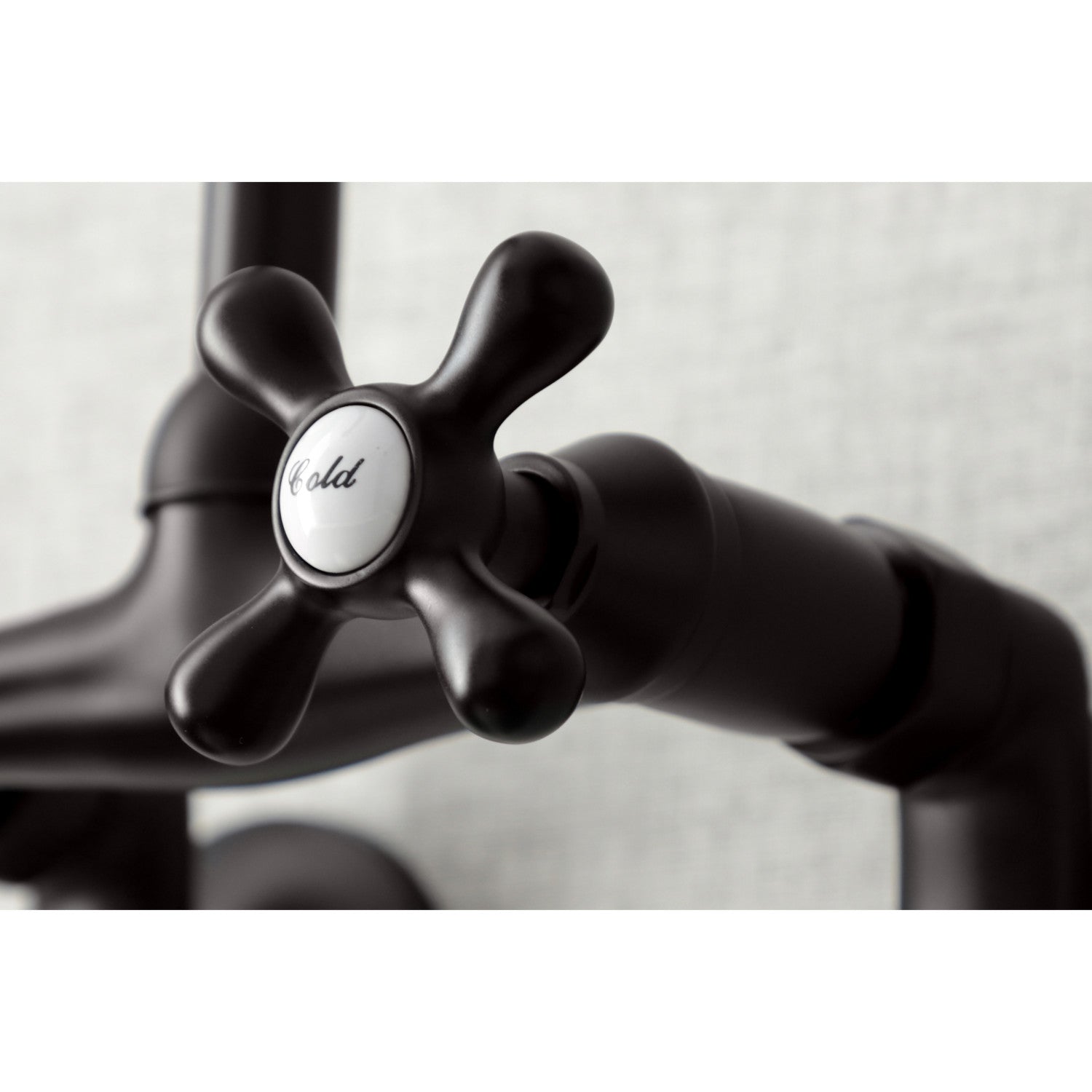 Kingston Heirloom KS214ORB - Kingston Two-Handle 2-Hole Wall Mount Bridge Kitchen Faucet, Oil Rubbed Bronze — thumbnail 2